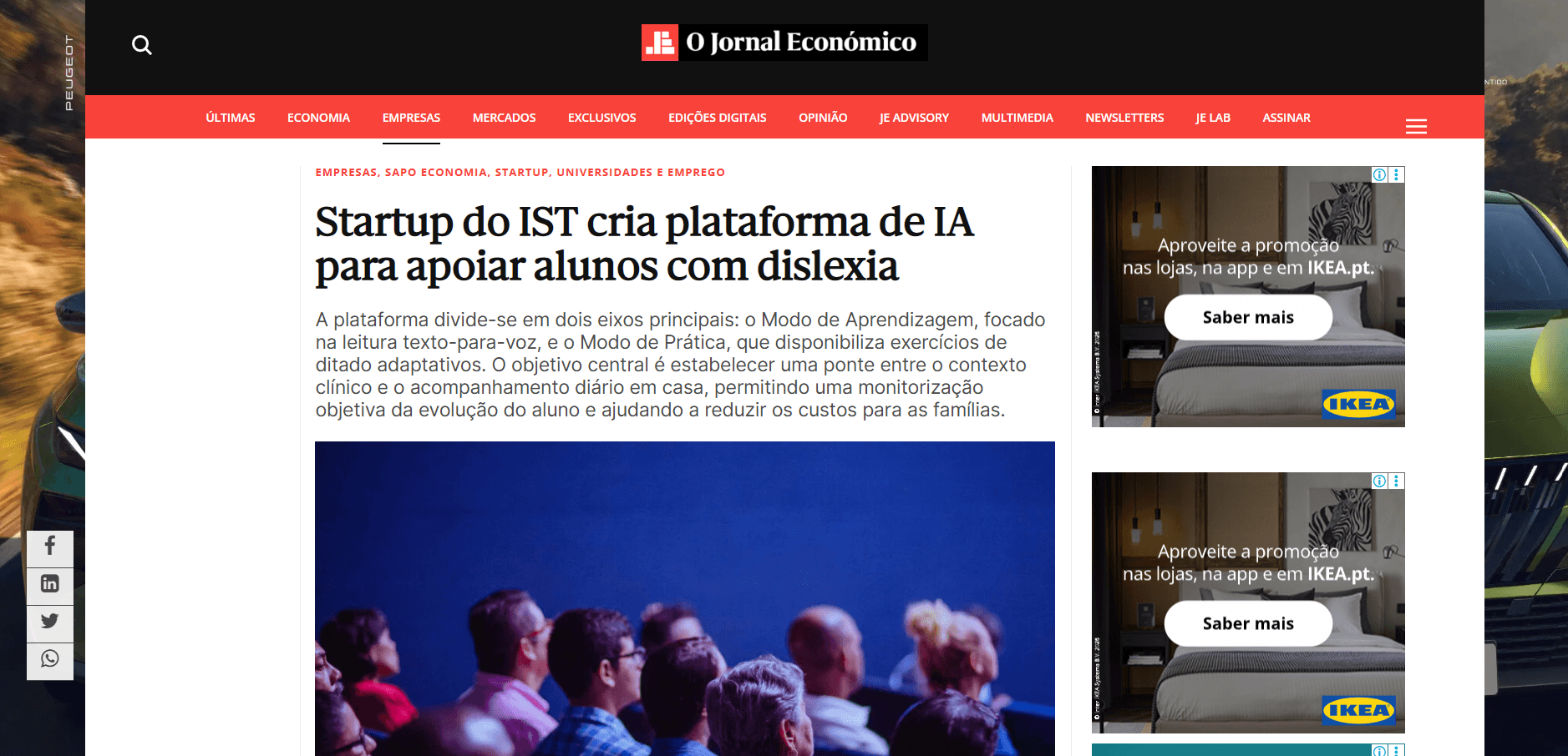 Startup do IST cria plataforma de IA para apoiar alunos com dislexia