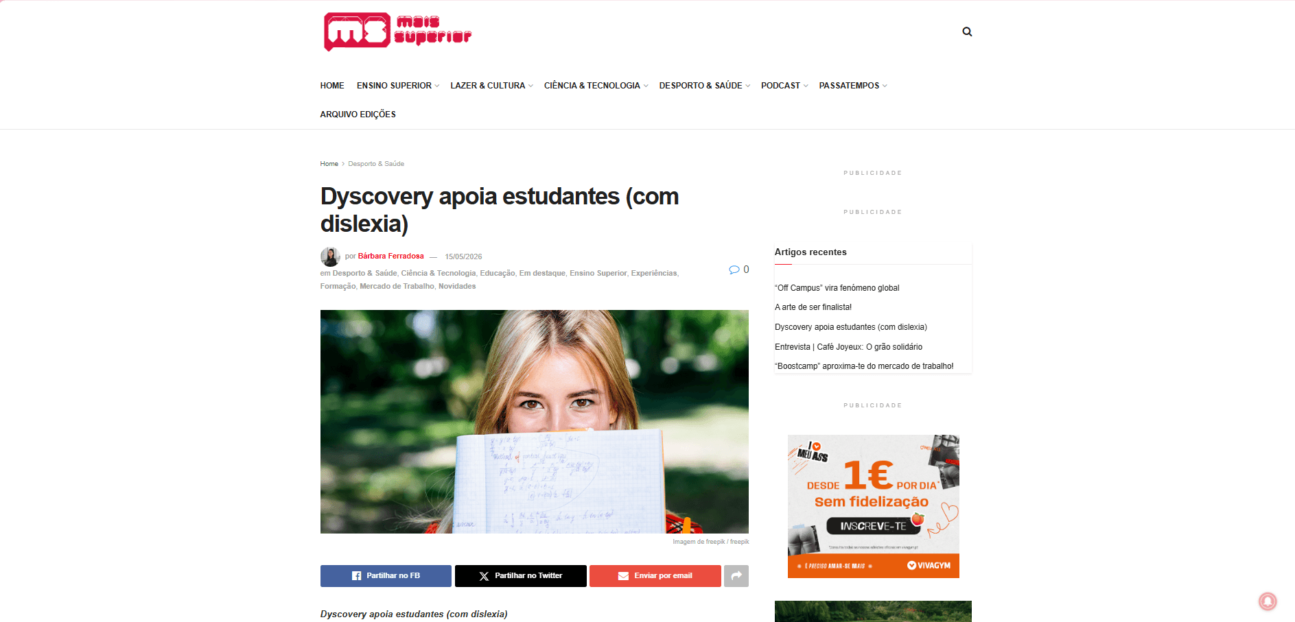 Dyscovery apoia estudantes (com dislexia)